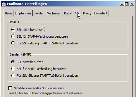 tormail ohne ssl